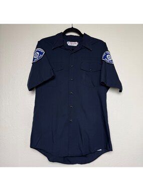 Seattle Fire Department Button Up Uniform Patch Shirt Mens Sz M
